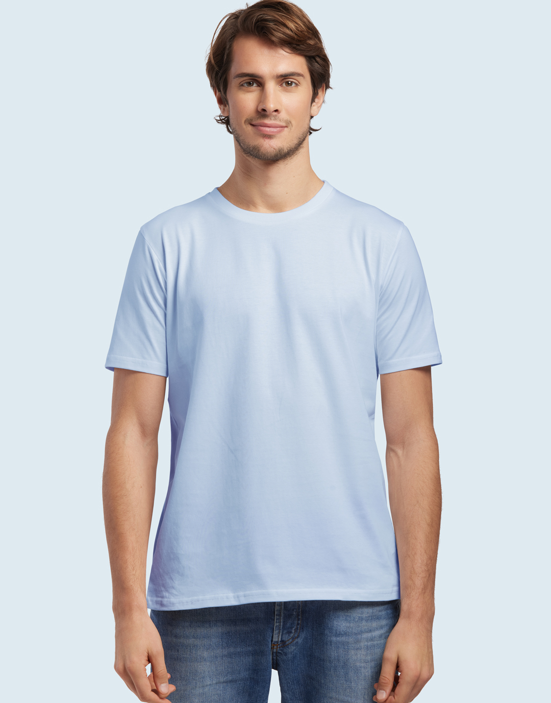 T-shirt homme coton bio personnalisable Descartes Bleu ciel